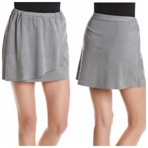 NWT KENSIE Faux Suede & Faux Wrap Grey Skirt XS